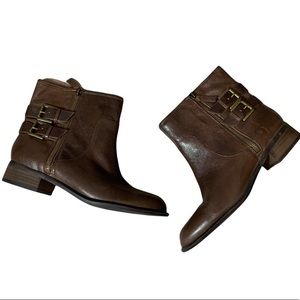 NINE WEST leather just this brown boots size 8